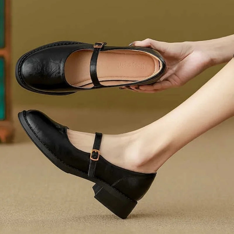Classic Comfort Mary Janes Made Of Real Leather