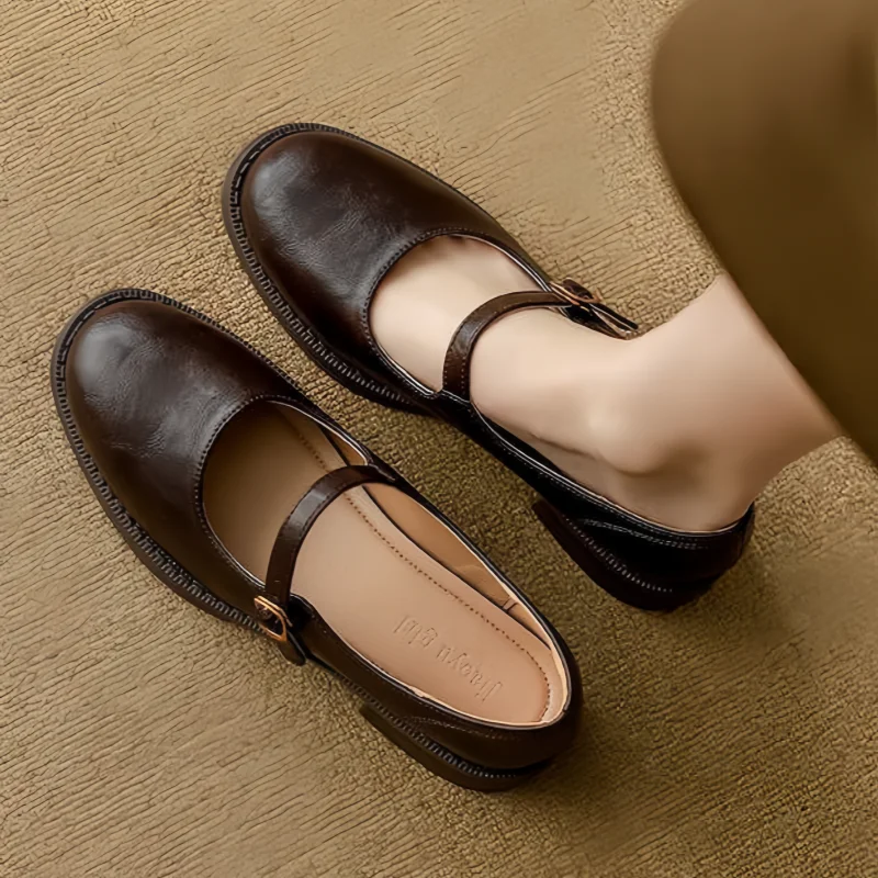 Classic Comfort Mary Janes Made Of Real Leather