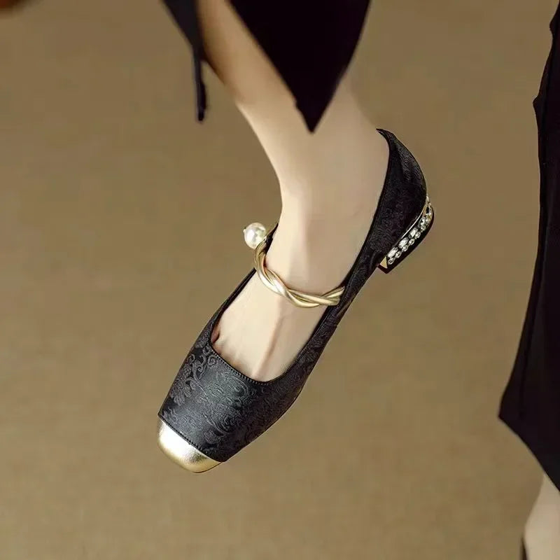 Pearl Strap Vintage Mary Jane Heels