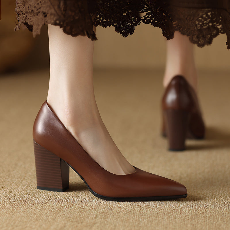 Elegant Eclipse Real Leather Pumps