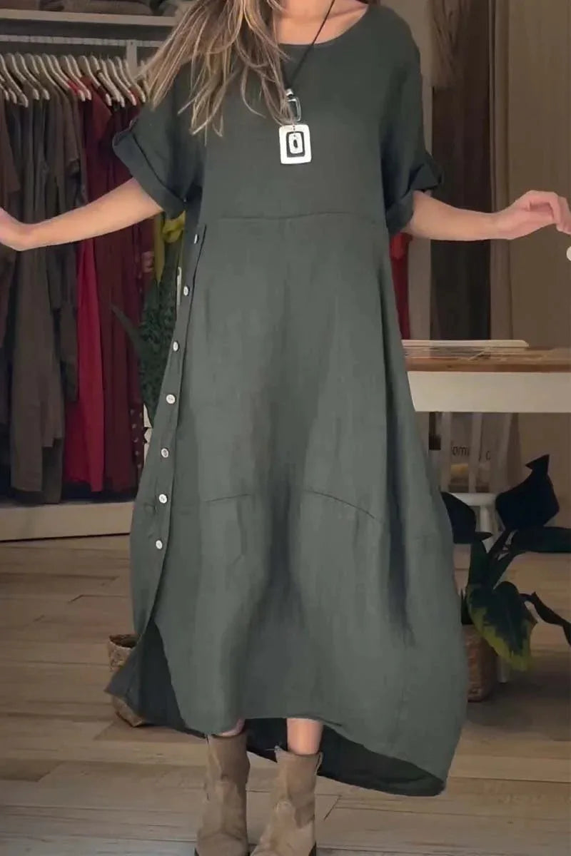 SELENA | Elegant Casual Dress with Buttons