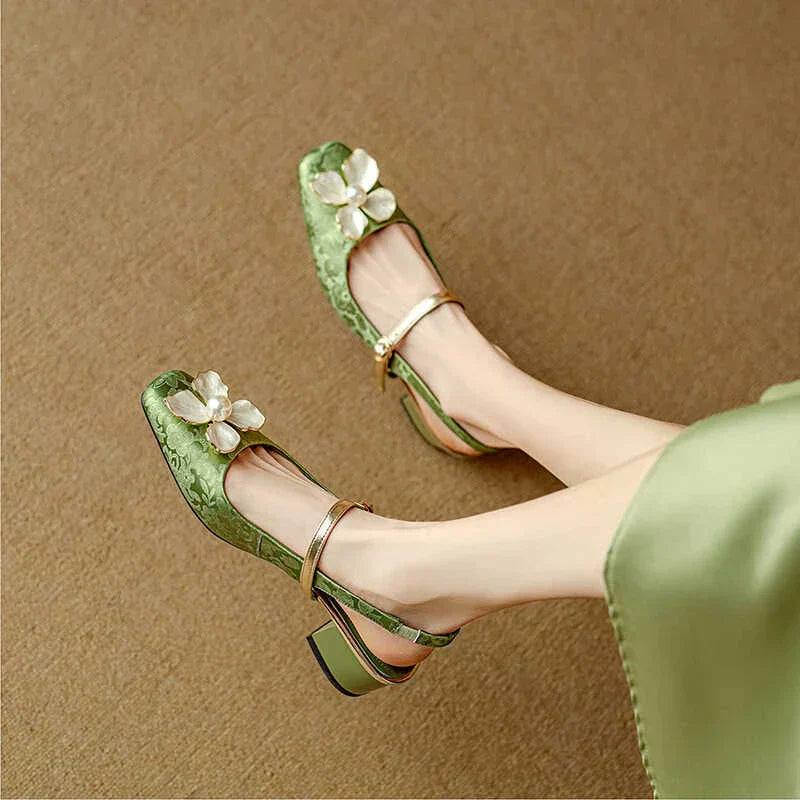 Slingback Real Leather Pumps