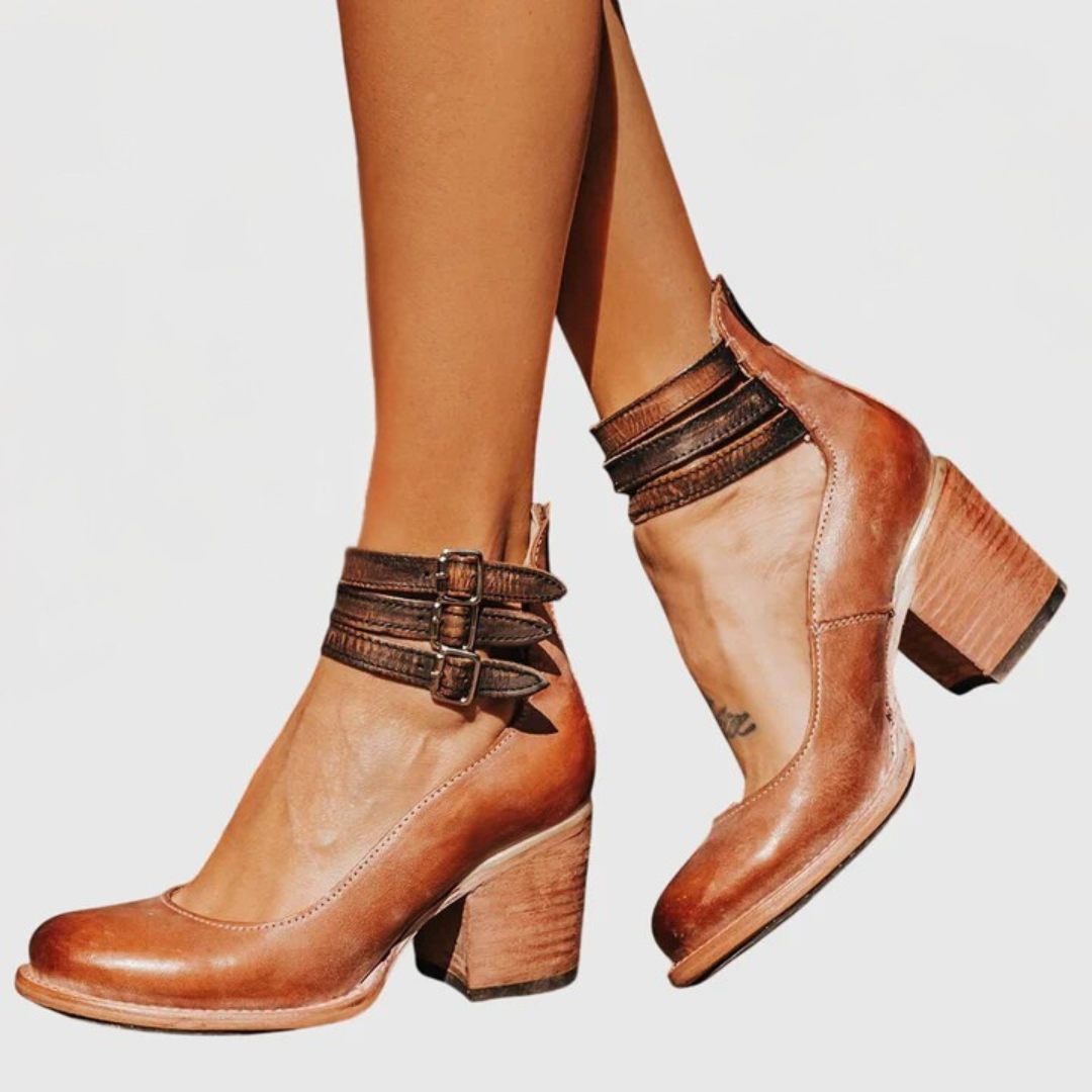 Elegant and Comfortable Real Leather Heels