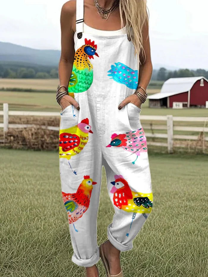 ROXY | Whimsical Chicken Overalls with Effortless Farmhouse Flair