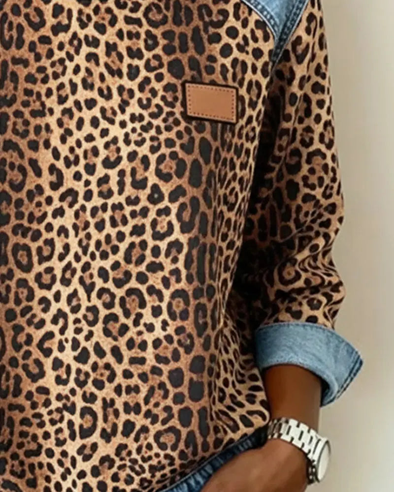 Esmée | Leopard Patchwork Sweater with Flattering Fit and Daily Comfort