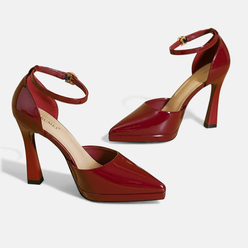 Polished Elegant Real Leather Heels