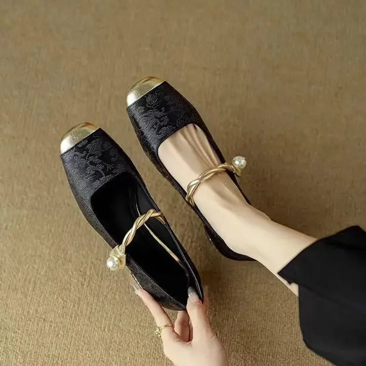 Pearl Strap Vintage Mary Jane Heels