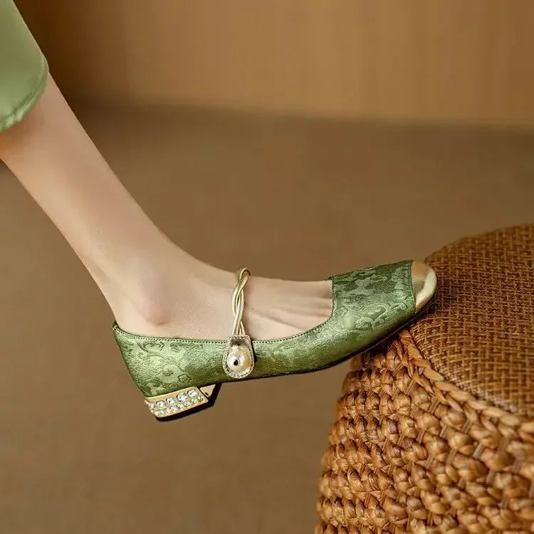 Pearl Strap Vintage Mary Jane Heels