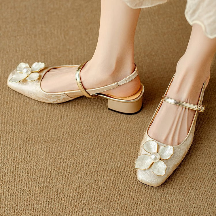 Slingback Real Leather Pumps