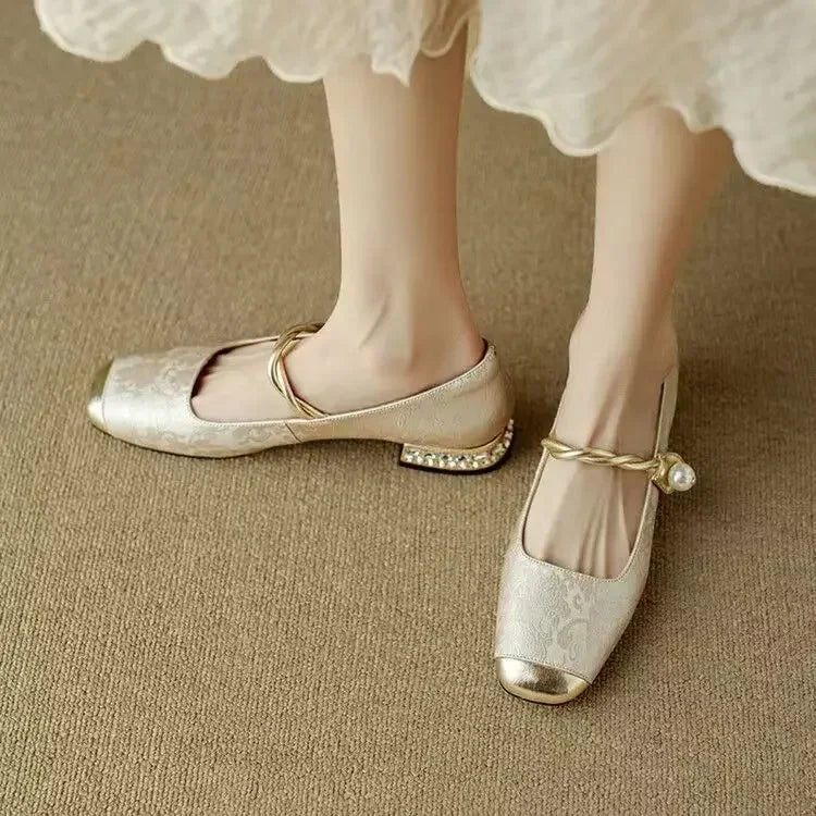 Pearl Strap Vintage Mary Jane Heels