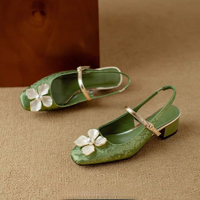 Slingback Real Leather Pumps