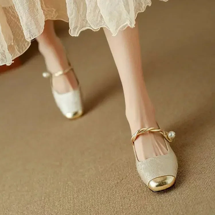 Pearl Strap Vintage Mary Jane Heels