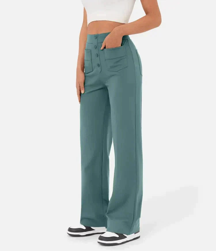 High waist casual elastic pants