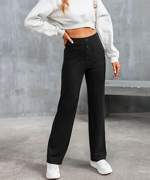 High waist casual elastic pants