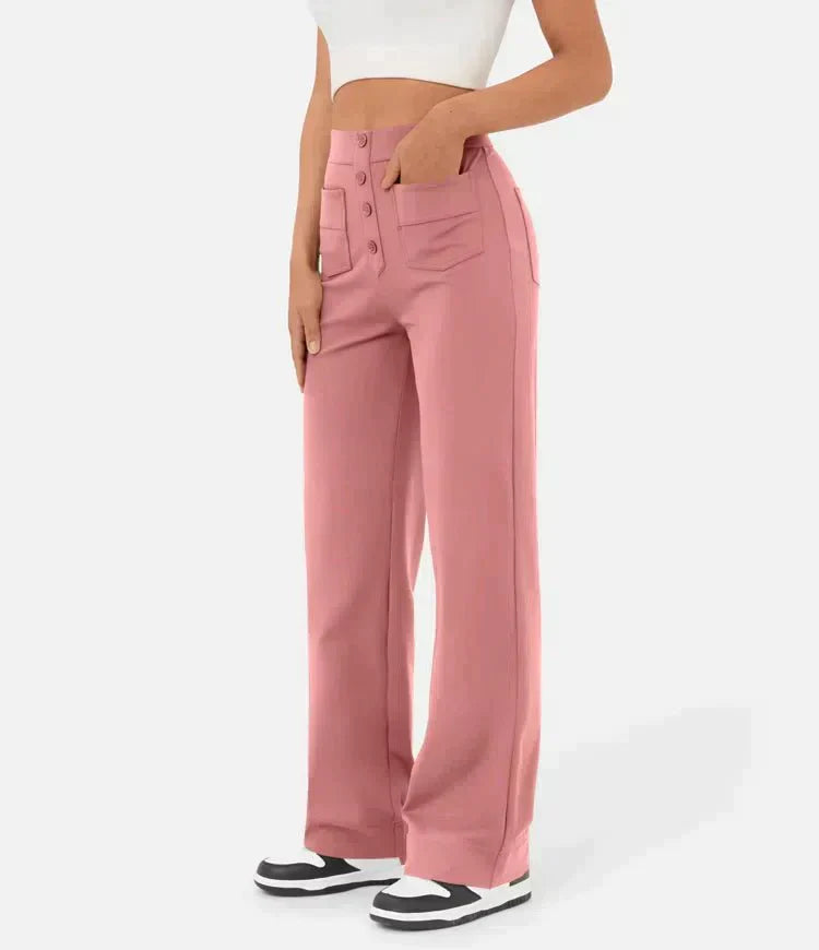 High waist casual elastic pants