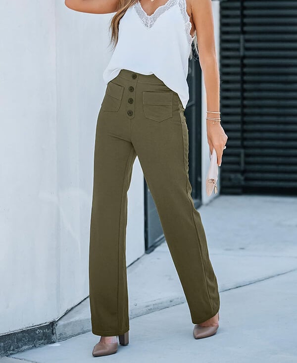 High waist casual elastic pants