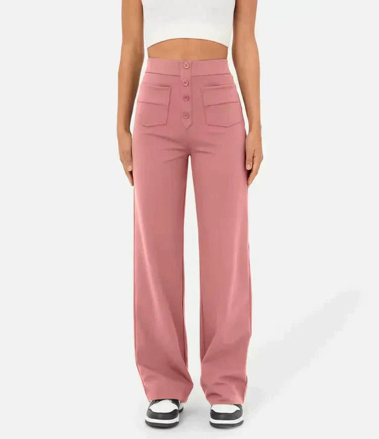 High waist casual elastic pants