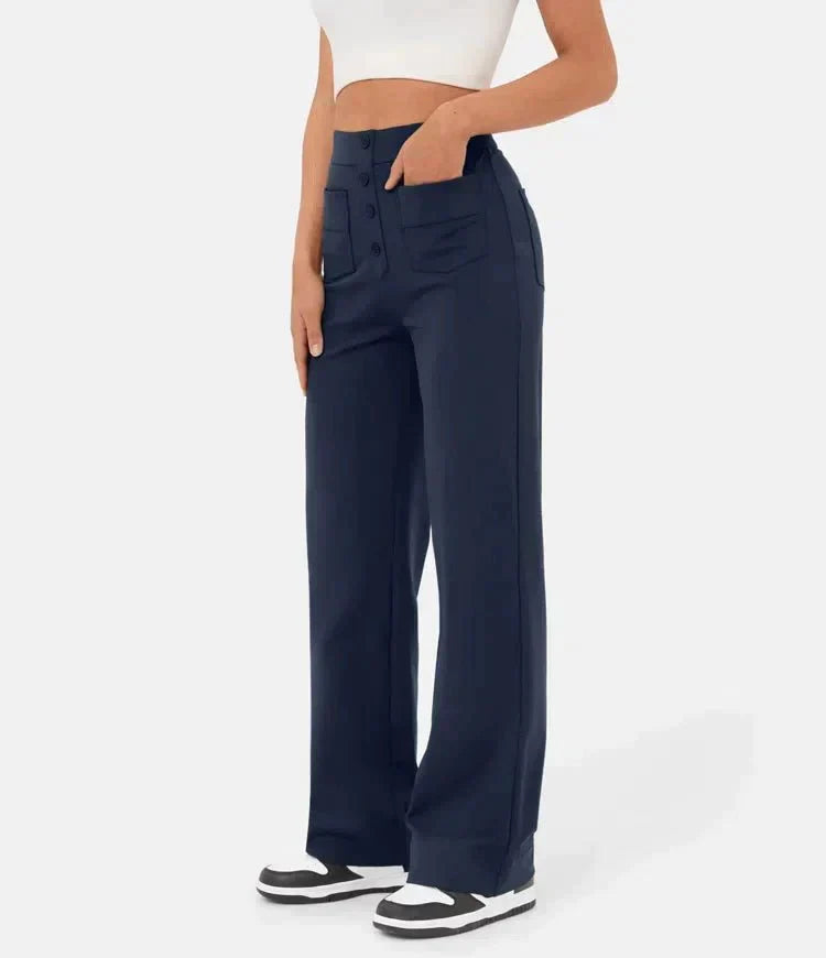High waist casual elastic pants