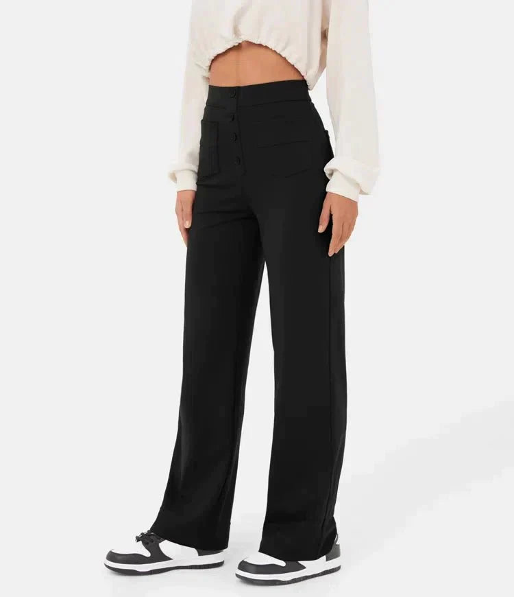 High waist casual elastic pants