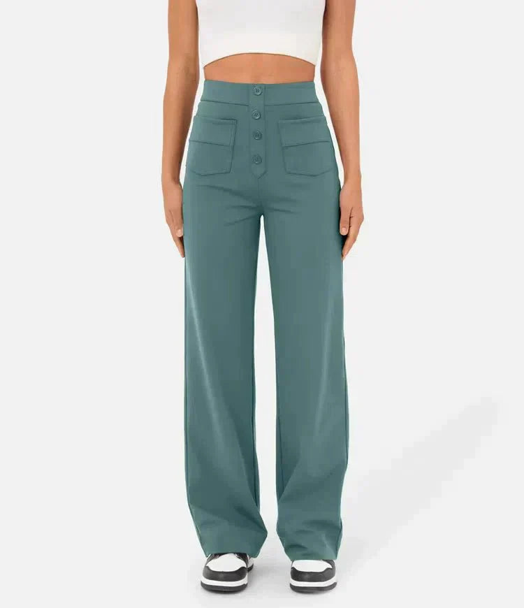 High waist casual elastic pants