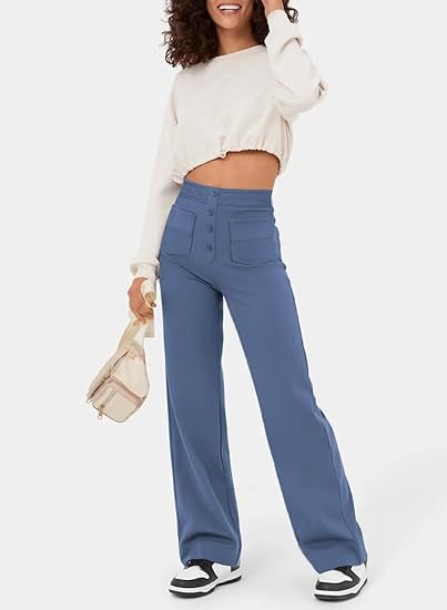 High waist casual elastic pants