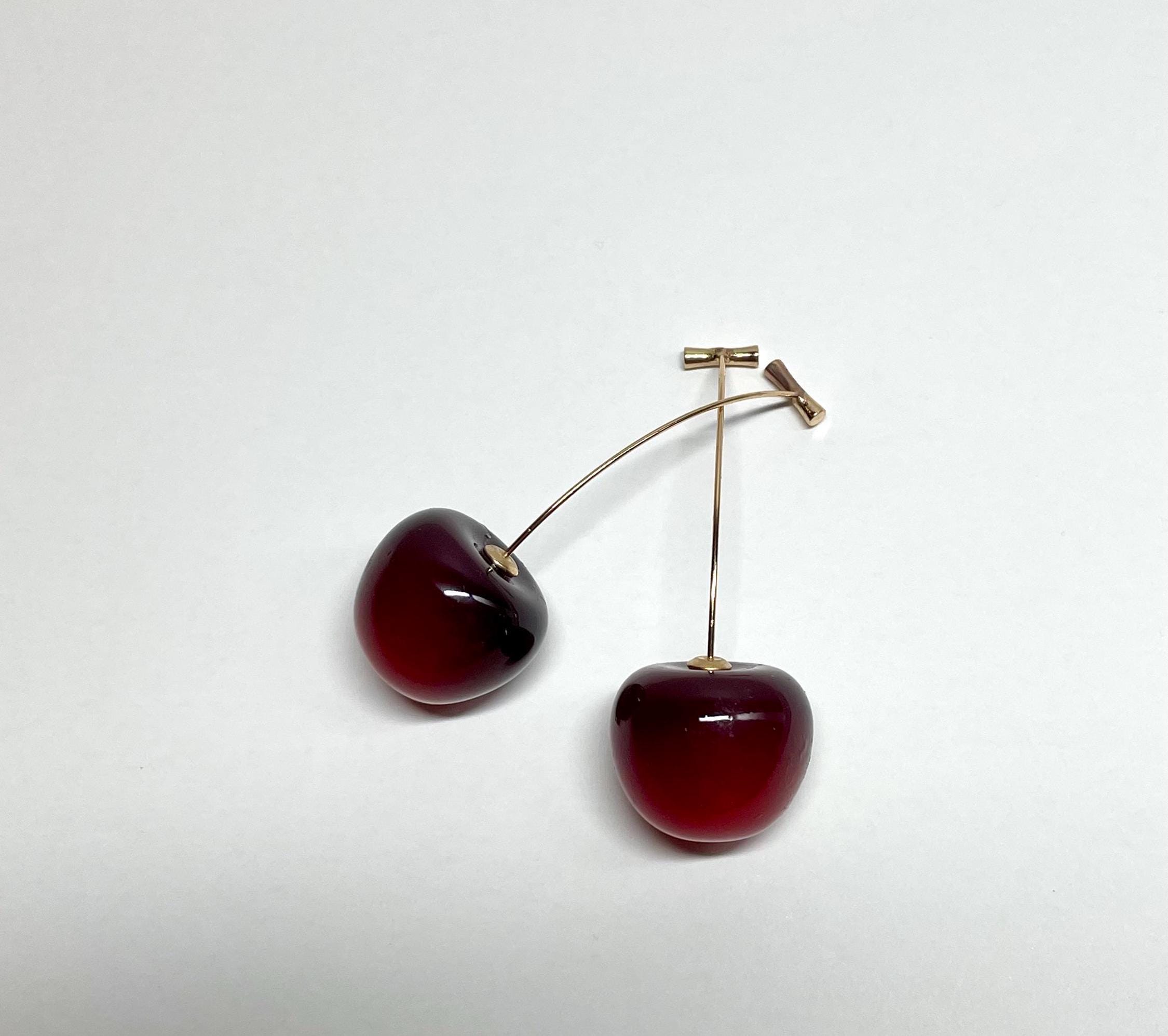 Blood Red Cherry Earrings, Y2K Jewelry, Y2K, Coquette, Lightweight, White Elephant Gift, Galentine's Party, Cute Earrings