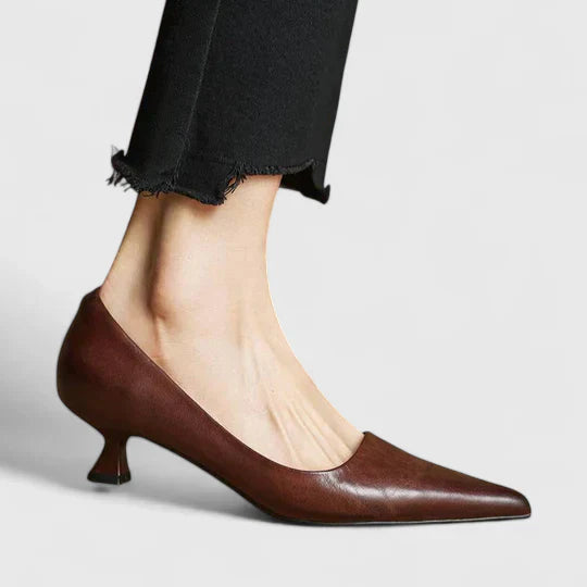 Sleek Orthopedic Real Leather Heels