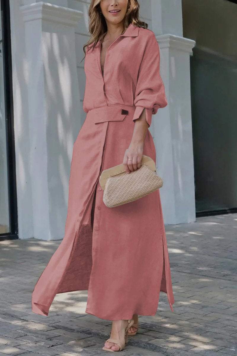 ELISABETTA | Elegant Maxidress with V-Neck and Flowing Cut for a Chic Summer