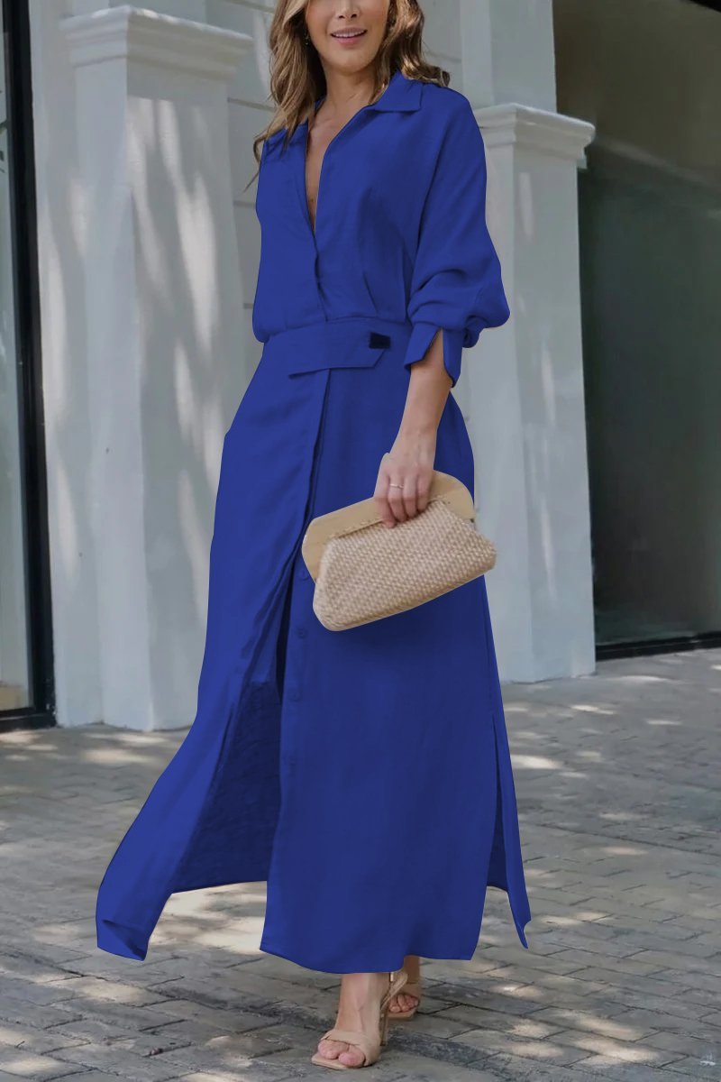 ELISABETTA | Elegant Maxidress with V-Neck and Flowing Cut for a Chic Summer