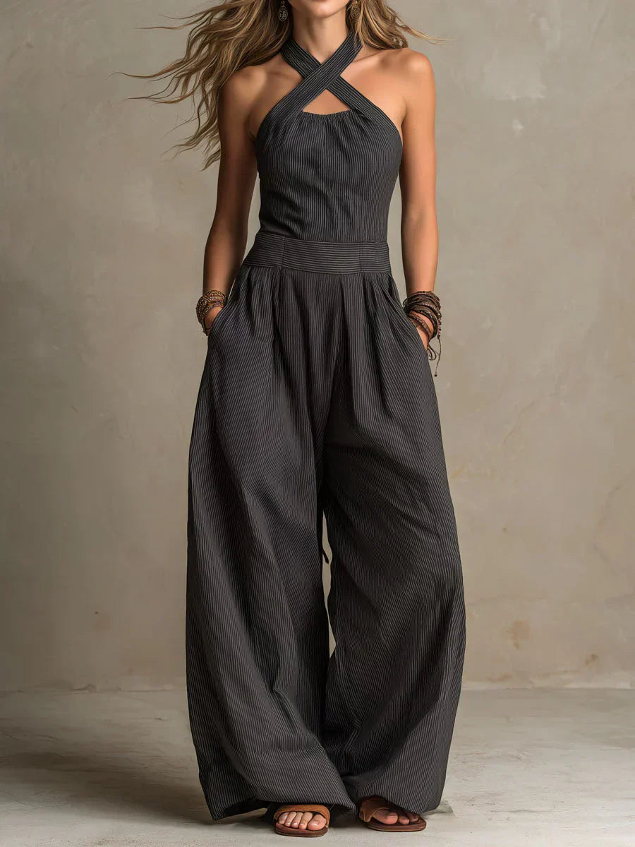 Bianca · Elegant Cross-Neck Jumpsuit