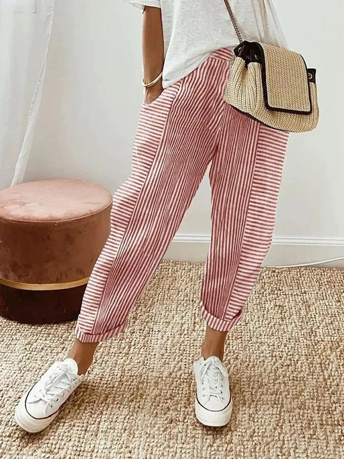 SOPHIA | Elegant in Casual Striped Pants