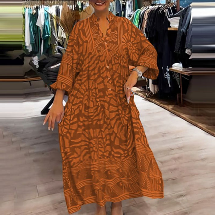 LILIANA | Maxi Dress Flowing with Sun Print and Summer Comfort – Ideal for Relaxing Days