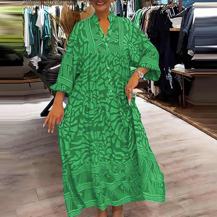 LILIANA | Maxi Dress Flowing with Sun Print and Summer Comfort – Ideal for Relaxing Days