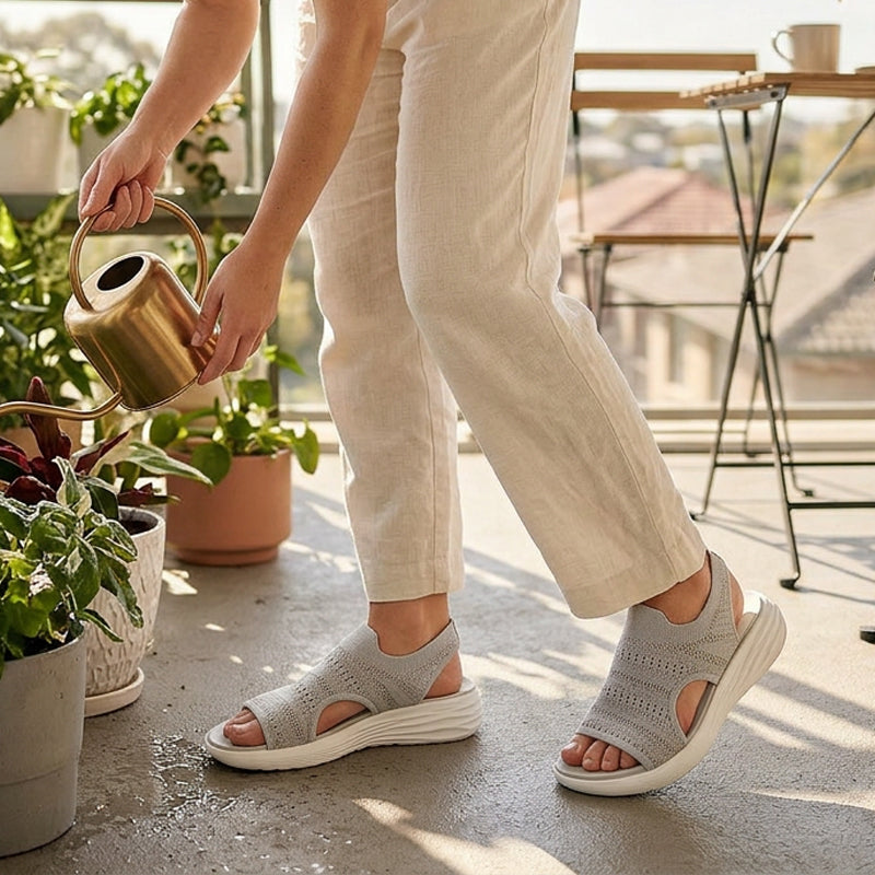 Anne™ | Platform sandals made of breathable material for women