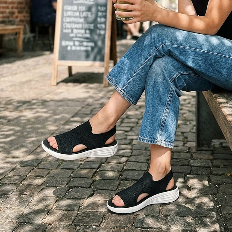 Anne™ | Platform sandals made of breathable material for women