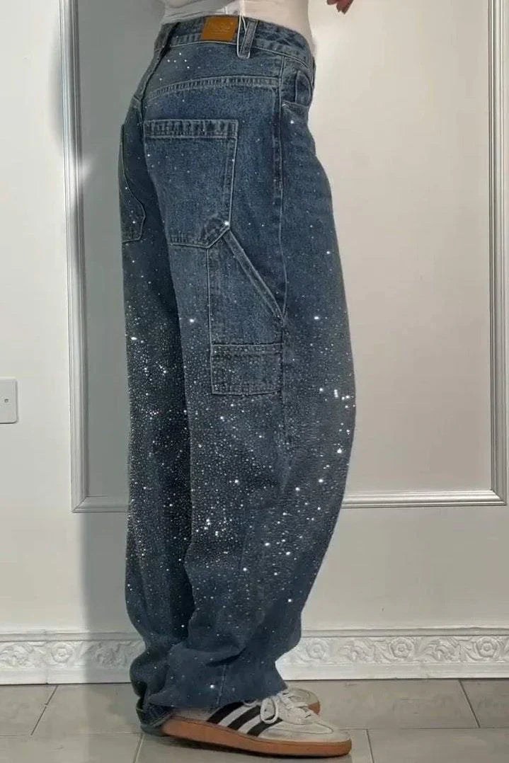 NOVA | Sparkle Wide-Leg Jeans for a Galactic Look