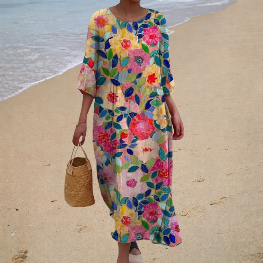 Aurélie | Bright Floral Long Dress