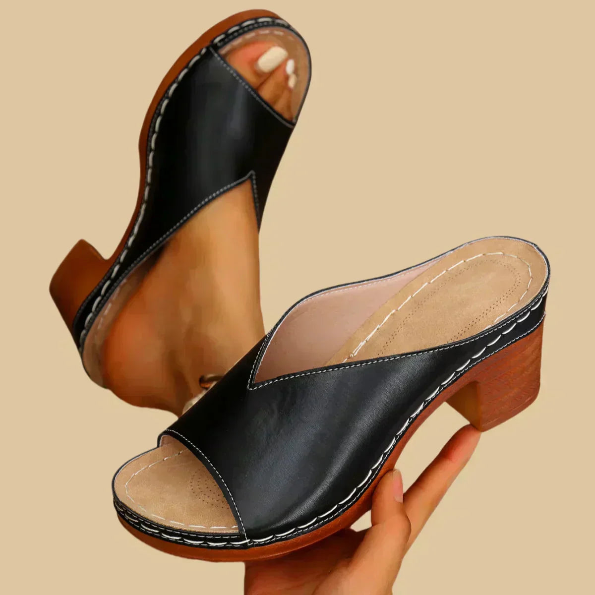 GABRIELLA | Elegant and Comfortable Orthopedic Sandals with Wide Heel for Everyday Use