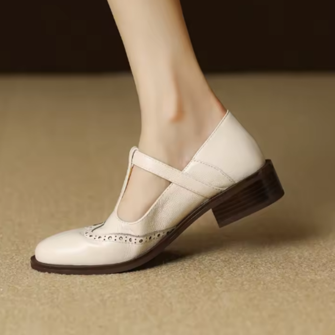 Vintage T-Bar Comfort Real Leather Mary Jane Shoes