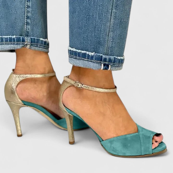 Sophisticated Block Real Leather Heels