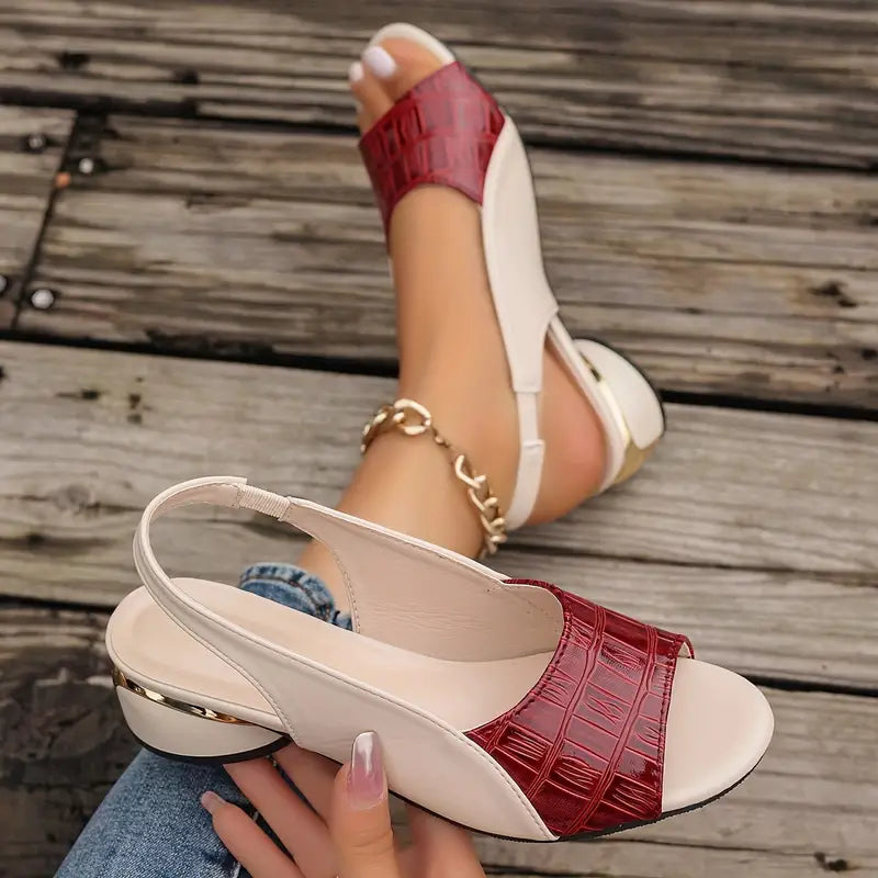 WILLOW | Block Heel Sandals with Open Toe and Slingback for Comfort and Style