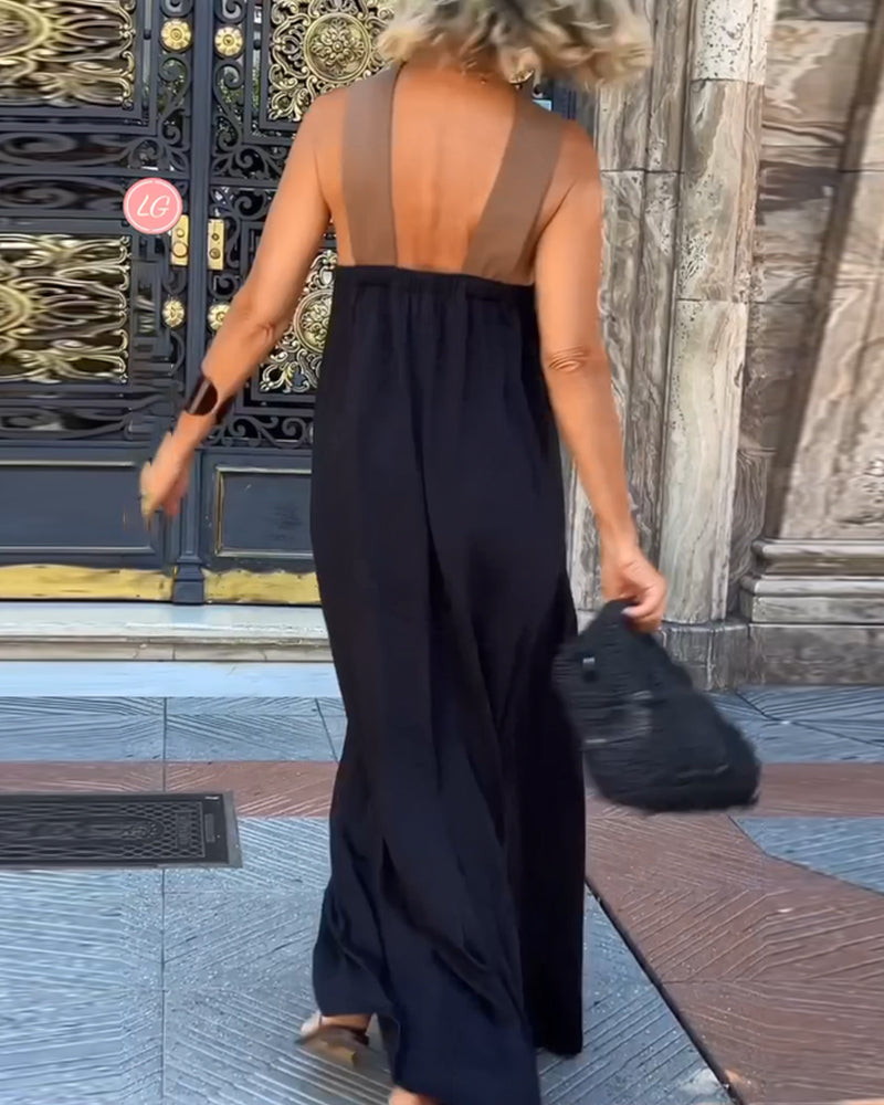 SIENNA | Elegant Dress with Exposed Back and Fashionable Collar