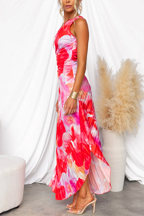 Yanira | Pleated Dress with One Shoulder