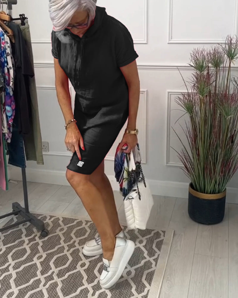INES | Casual Dress with Hood and Short Sleeves Perfect for Summer