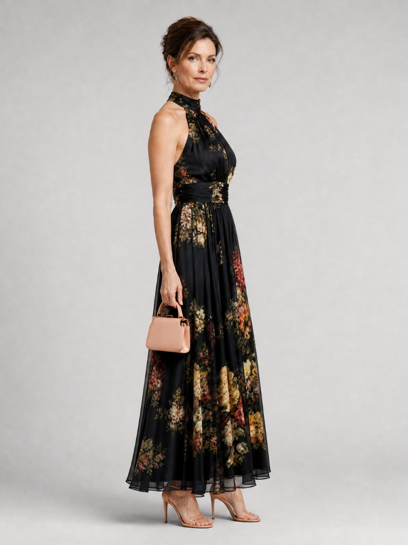 Sienne | Floral Halter Midi Dress