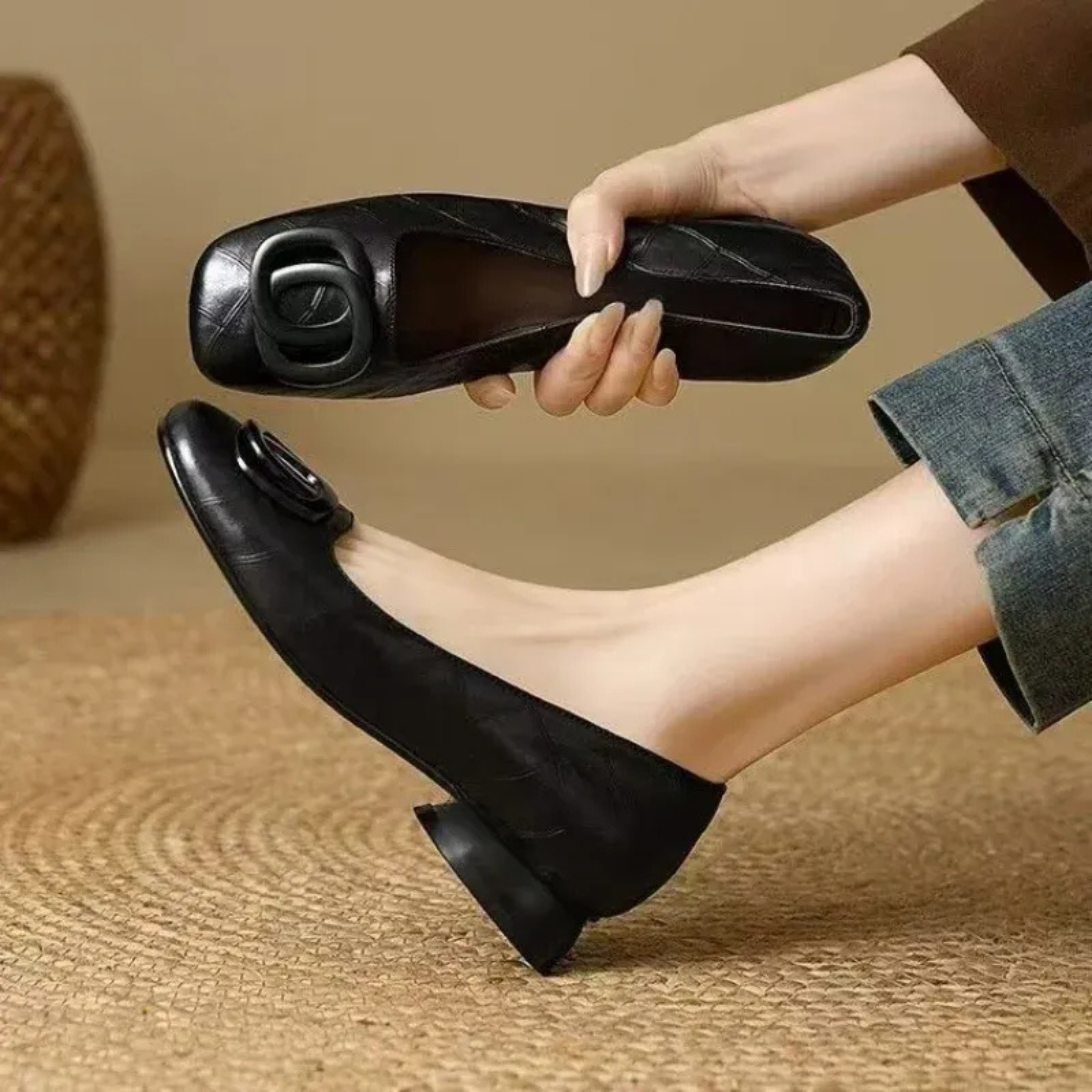 Opium Leather Ballerinas