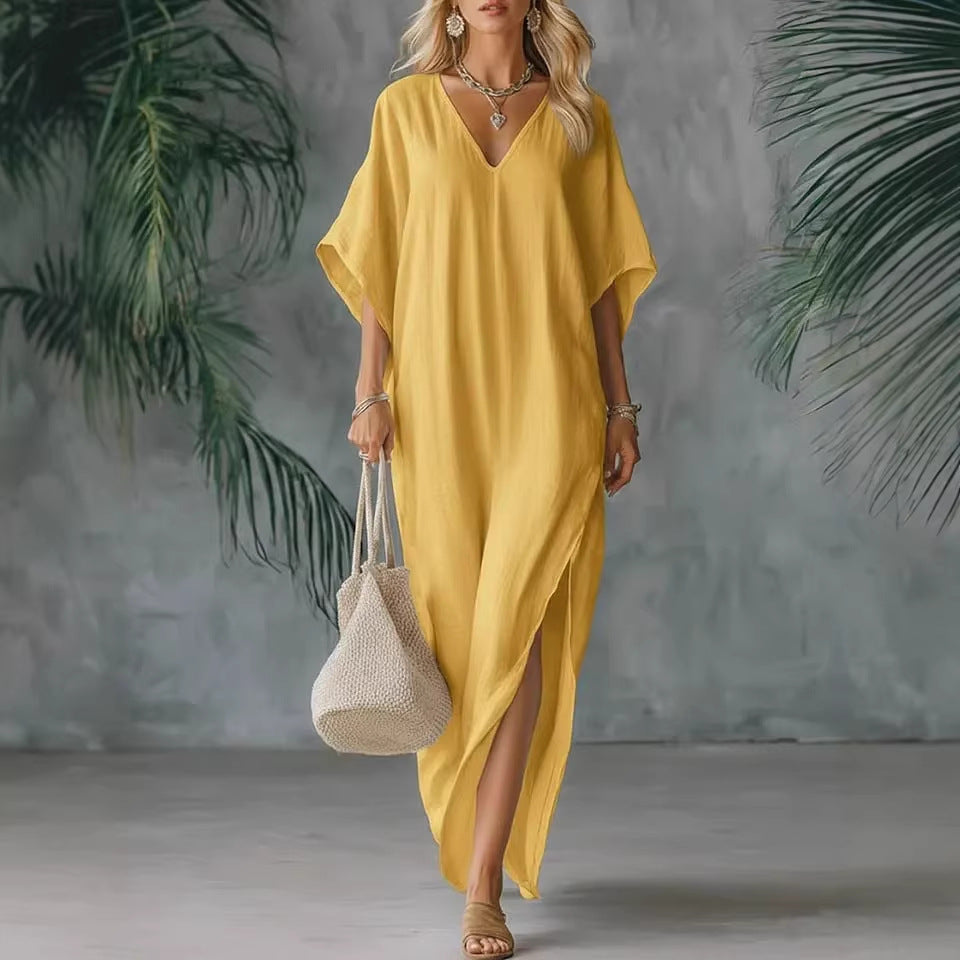 CORA | Slit Maxi Dress Airy Comfort Flattering Fit Summer Versatility