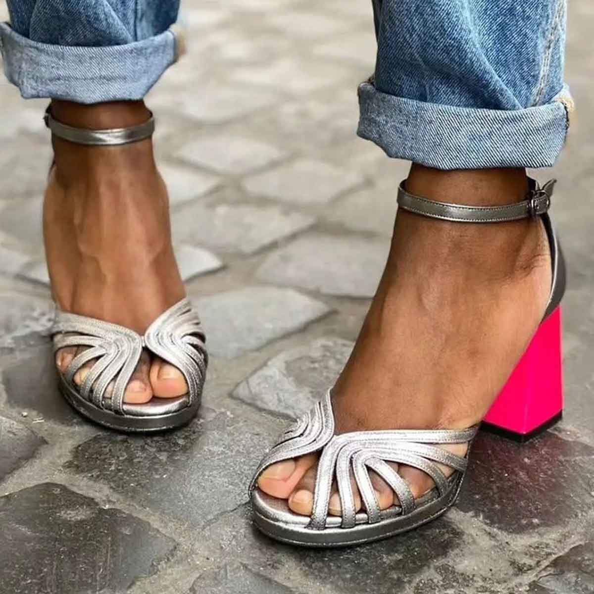 Marcella™ | Shiny Heeled Sandals