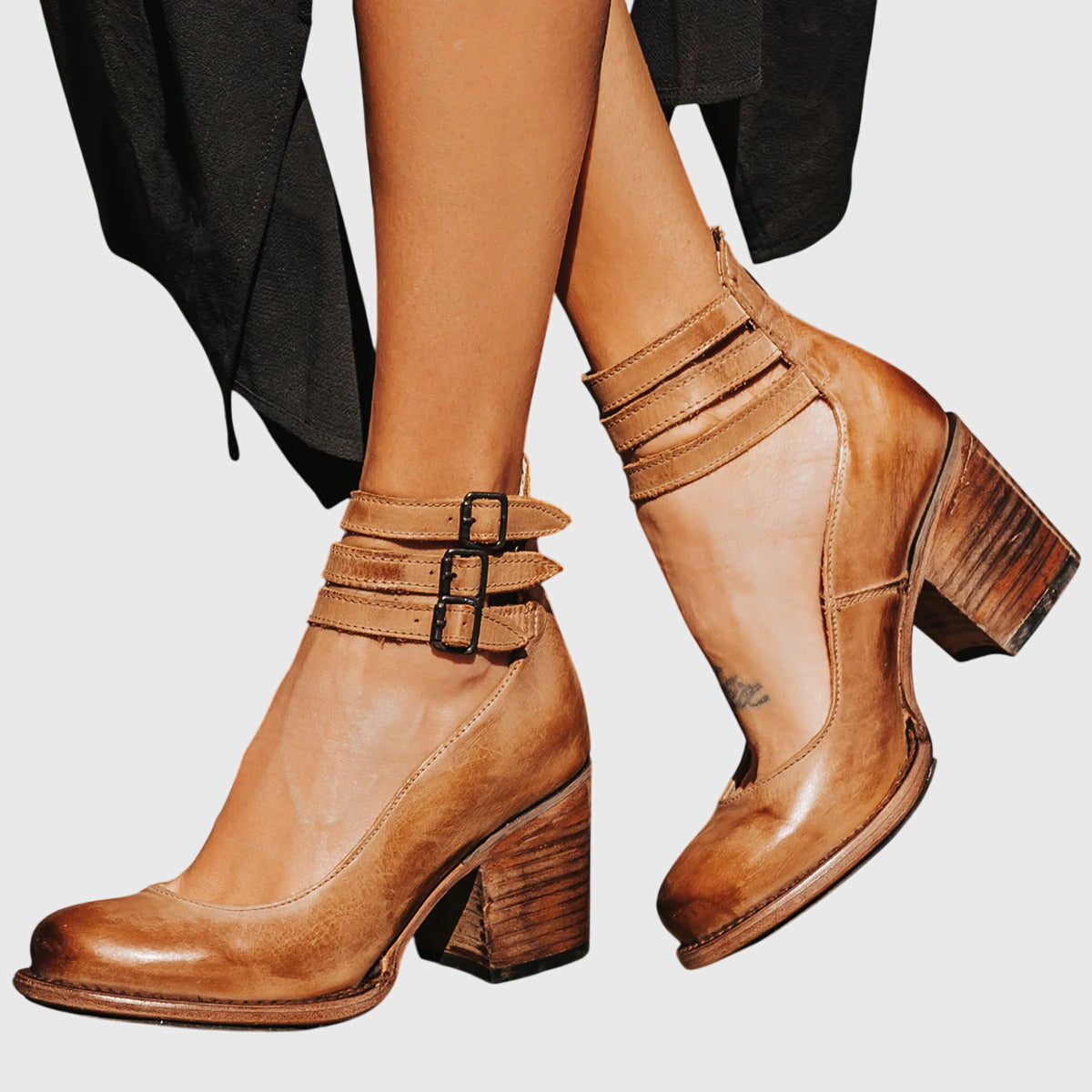 Elegant and Comfortable Real Leather Heels