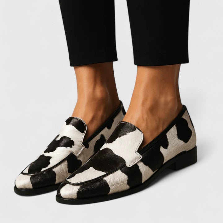 Antonella | Two-Tone Print Loafers